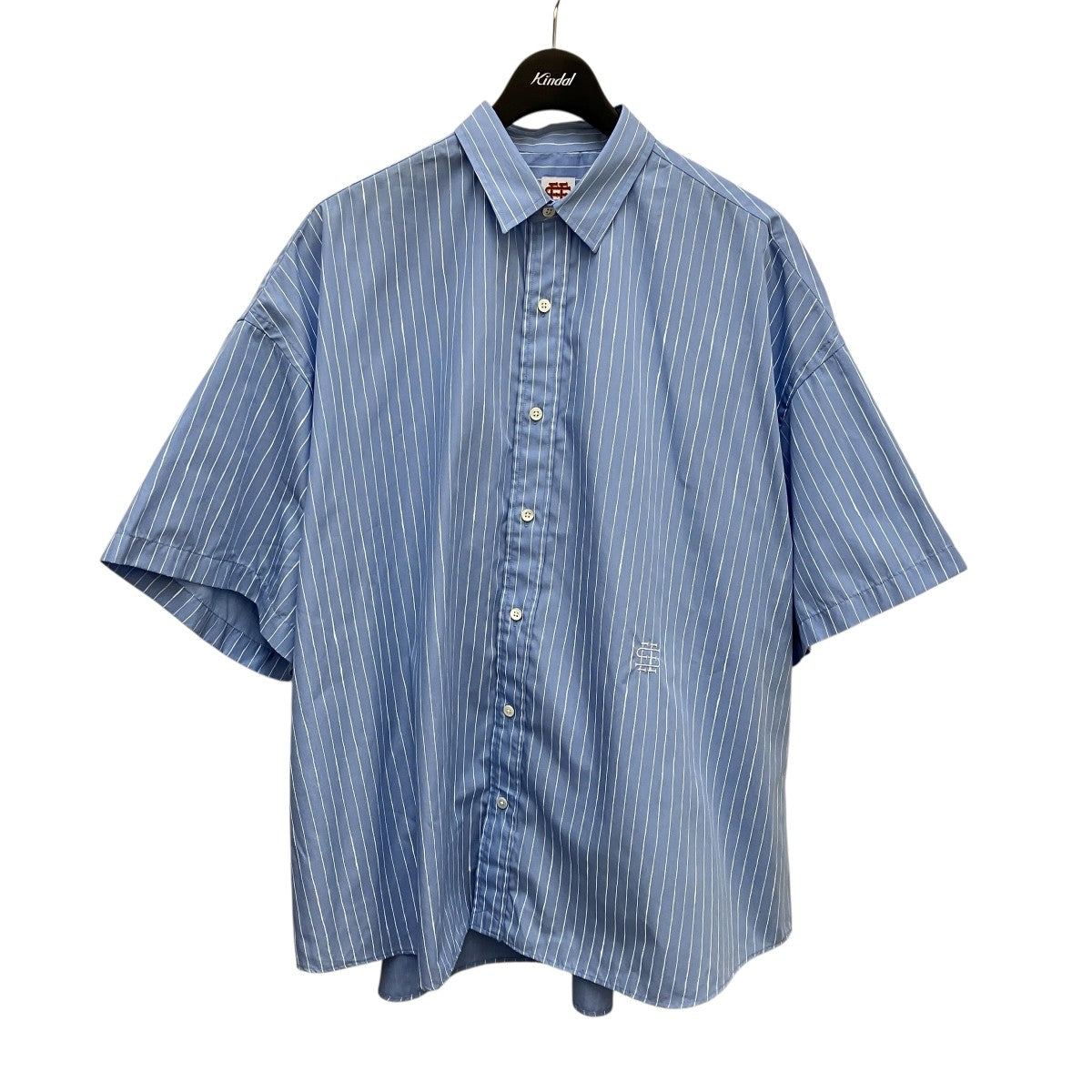 BALIANG　25SS ストライプ混紡・ドレープ 半袖シャツ SEESEE(シーシー) 25SSSTRIPE BIG SS SHIRTストライプ半袖シャツ