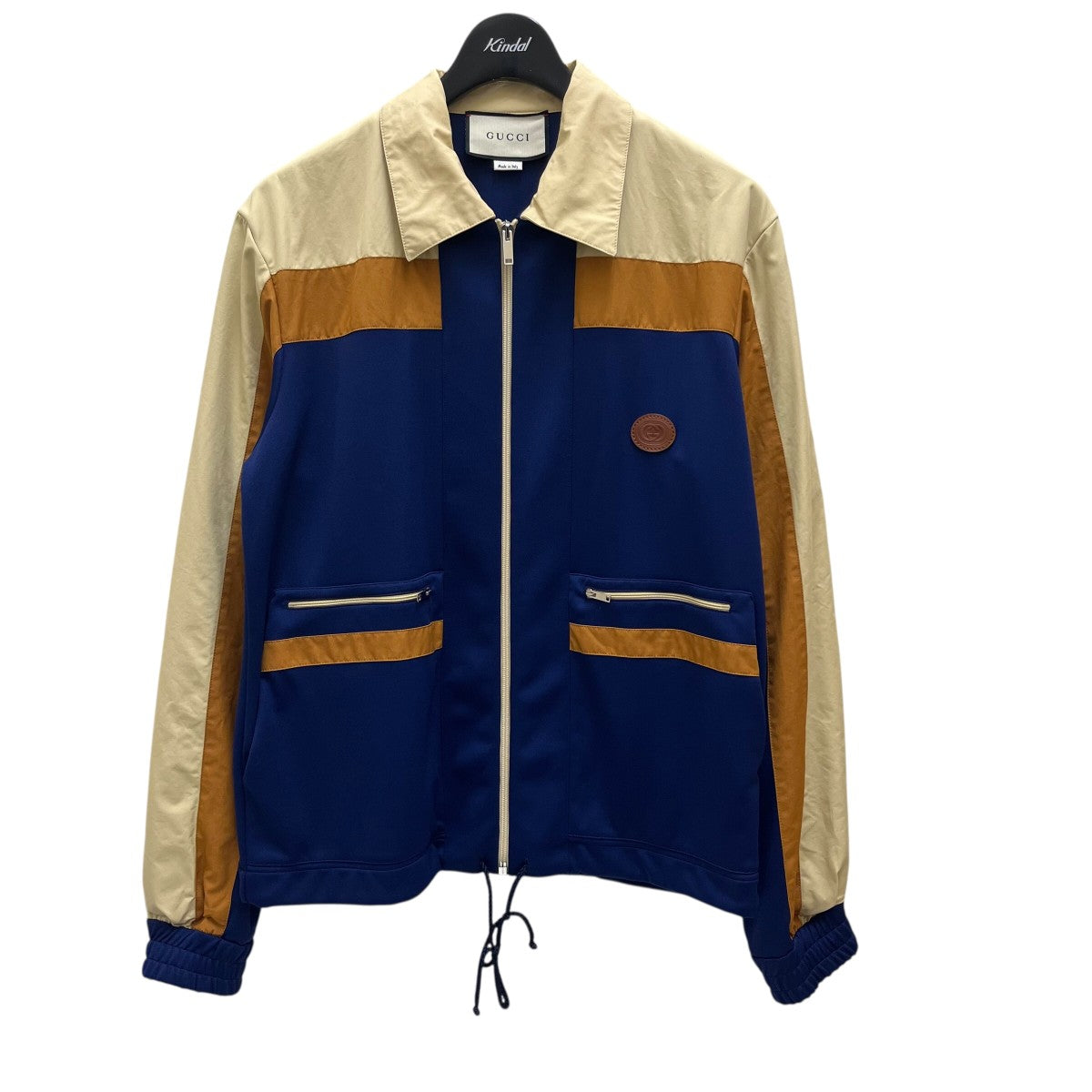 GUCCI(グッチ) ジャージ切替ジャケット ベージュ×ネイビー サイズ M