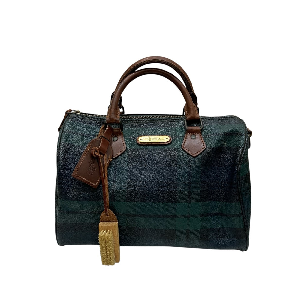 Polo Ralph Lauren チェック柄ボストンバッグ POLO RALPH LAUREN】ミニボストンバッグ チェック柄 ブラウン系