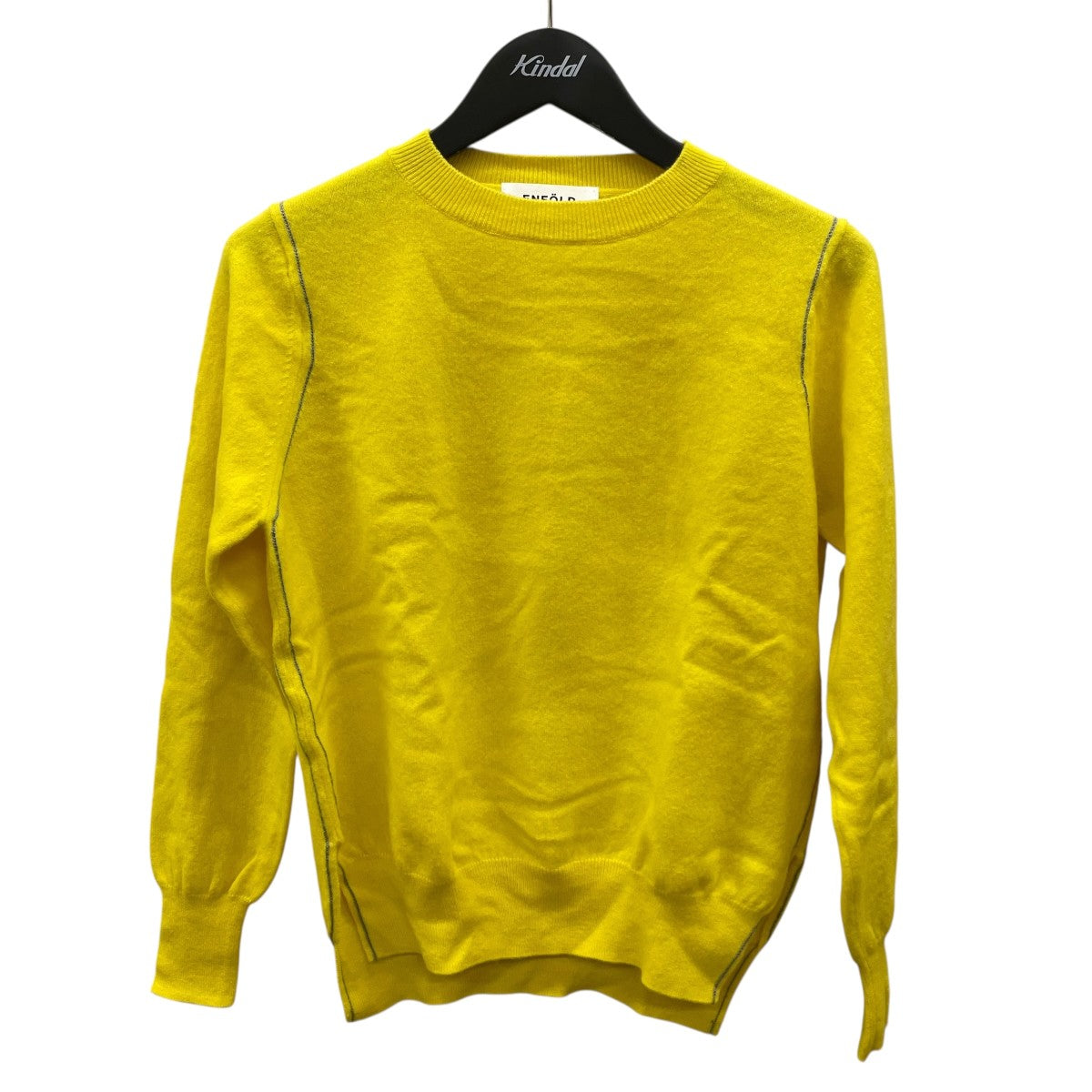 美品♪エンフォルド M ウール クルーネックニット イエロー 美品！エンフォルド M ウール クルーネックニット イエロー
