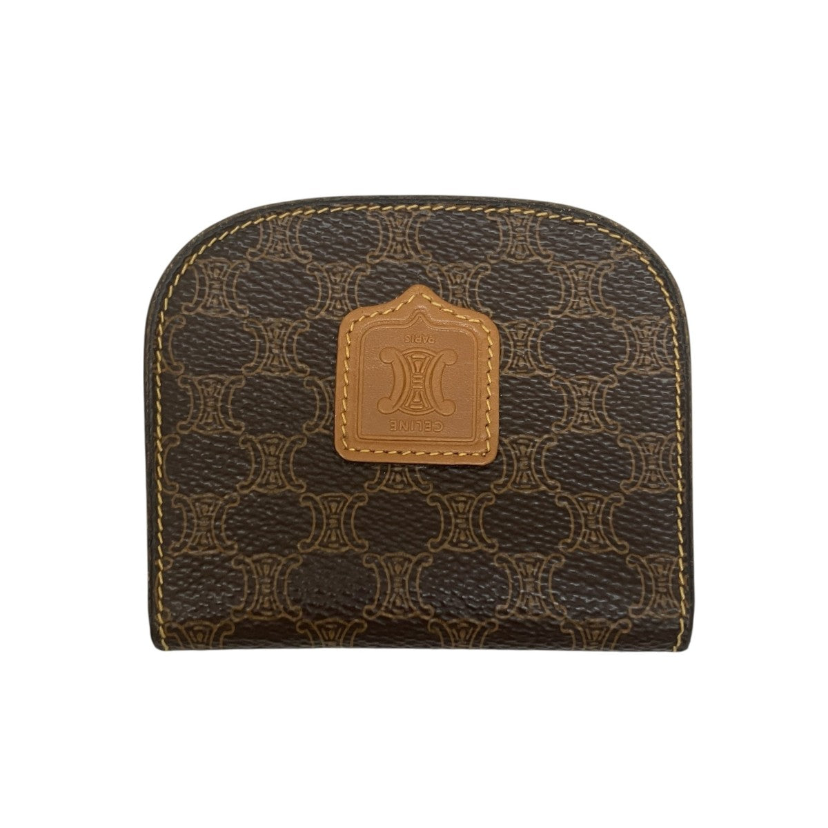【希少品】 CELINE コインケース　がま口　マカダム　トリオンフ　ブラウン CELINE(セリーヌ) マカダムコインケースM08 M08 ブラウン