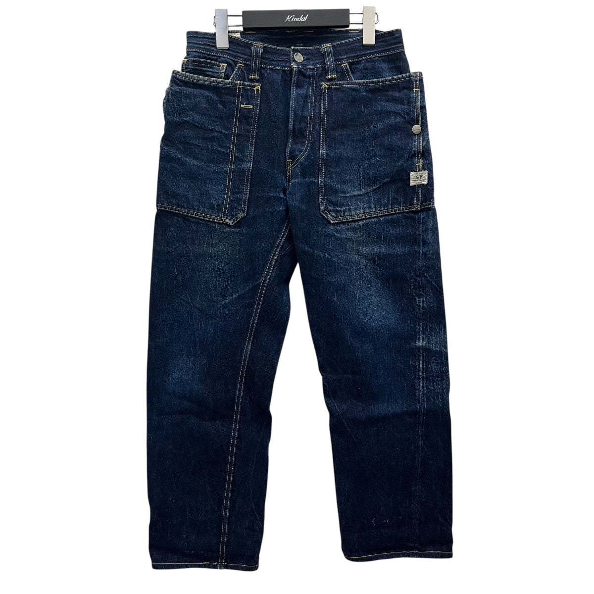 XL ササフラス フォールリーフパンツ インディゴ デニム SASSAFRAS(ササフラス) Fall Leaf PANTSデニムパンツ インディゴ