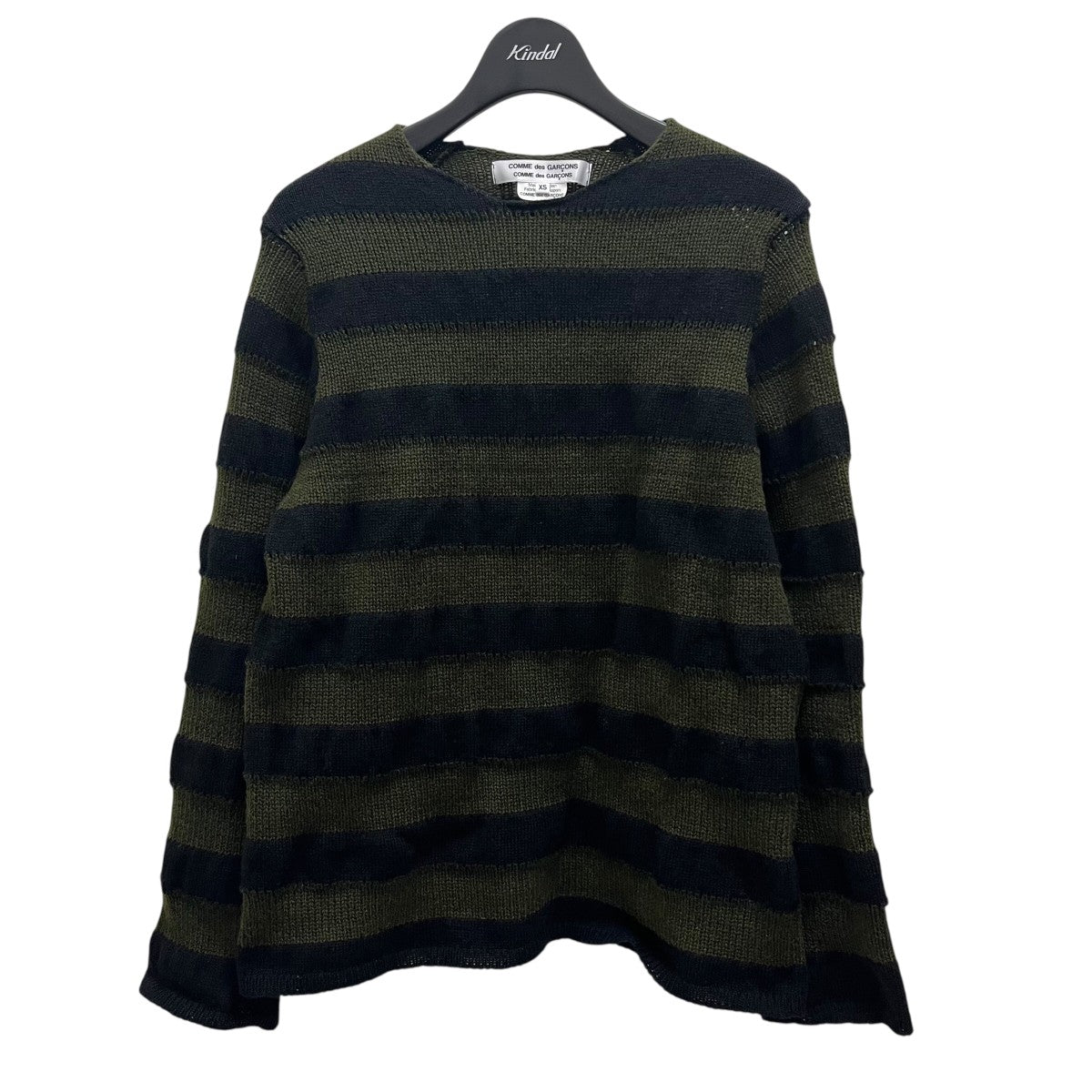 希少　コムデギャルソン AD2009 ラメ入りボーダーバックボタンニット　薄手 希少 コムデギャルソン AD2009 ラメ入りボーダーバックボタン