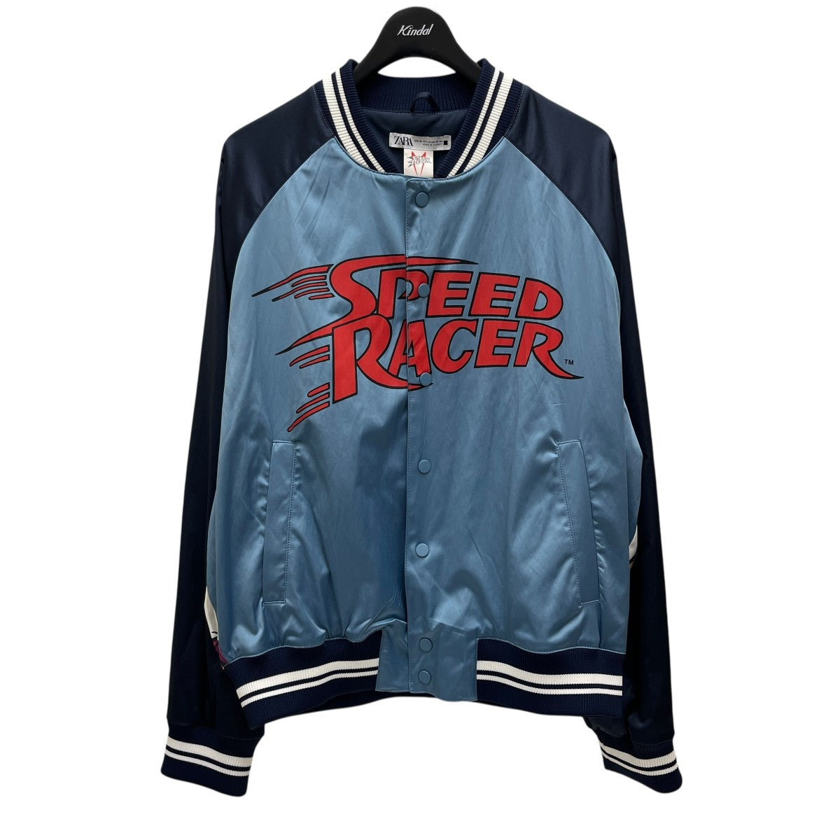 ZARA(ザラ) SPEED RACERグラフィックボンバージャケット ブルー サイズ