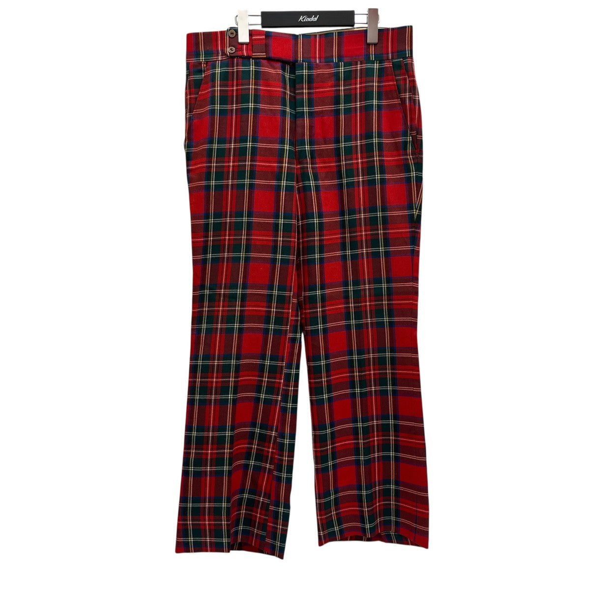 dunlee(ダンリー) 50S vintageチェックフレアパンツ レッド｜【公式