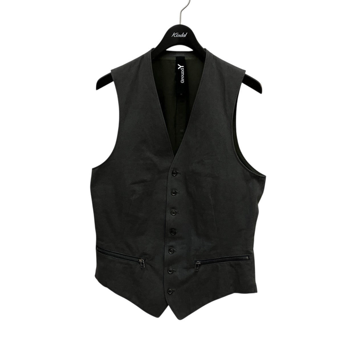 GROUND Y(グラウンドワイ) COTTON ZAZA CROSS WA ZIPPER POCKET VEST