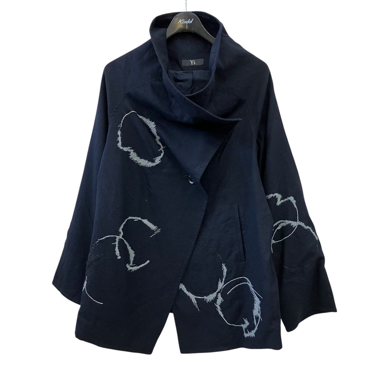Y's - Y's刺繍入りフラノジャケット Y's(ワイズ) 刺繍ジャケットYK-J06-123 YK-J06-123 ネイビー サイズ 2