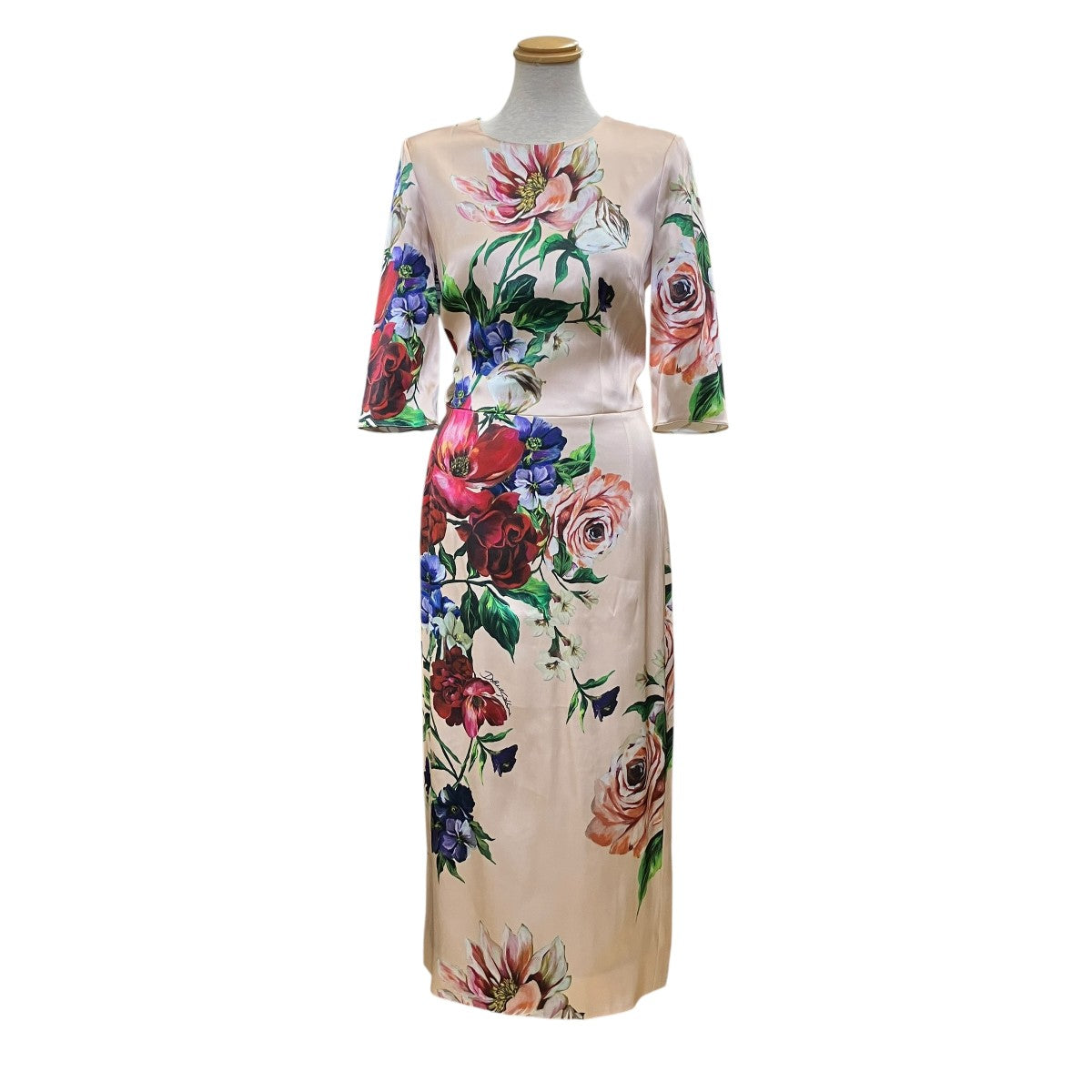ワンピース フラワープリント Gabbana & Dolce Dolce&Gabbana】ドレス (Dolce ミドル タイト 綿 フラワープリント ワンピース