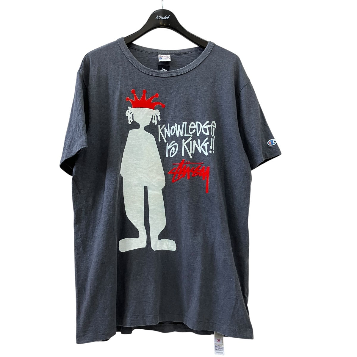【STUSSY】 半袖 Tシャツ Champion/チャンピオン stussy×Champion 半袖Tシャツ グレー サイズ XL｜【公式】カインドオル
