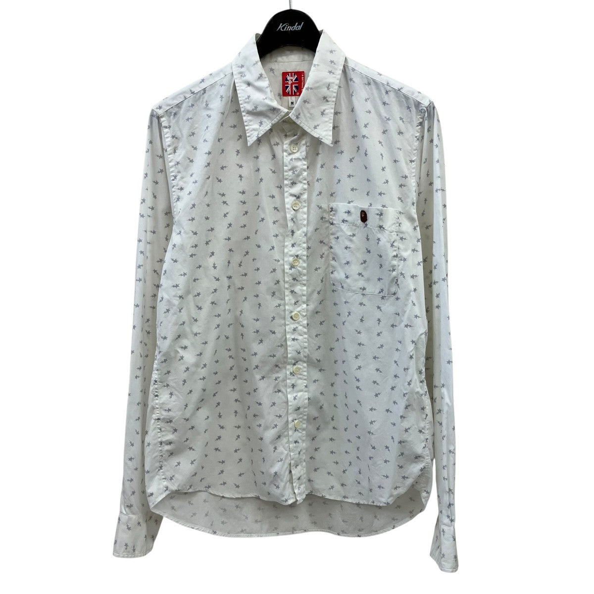 A BATHING APE(アベイシングエイプ) 星柄長袖シャツ ホワイト サイズ M