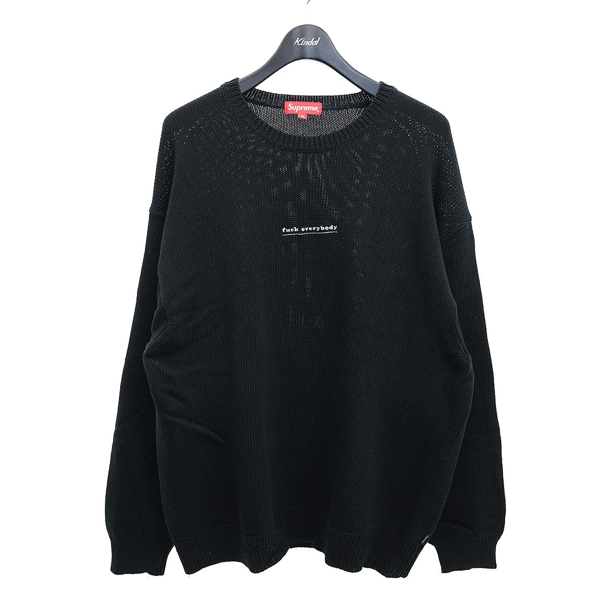 SUPREME(シュプリーム) 19SS　Fuck Everybody Sweater　クルーネックコットンニットプルオーバー ブラック サイズ  12｜【公式】カインドオルオンライン ブランド古着・中古通販【kindal】