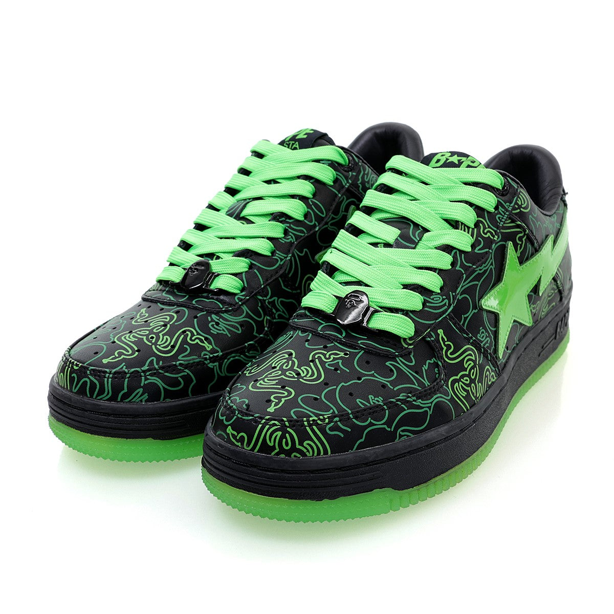 A BATHING APE×Razer BAPE STA Neon CAMO M2 スニーカー 1I23191902 1I23191902  グリーン×ブラック サイズ 27｜【公式】カインドオルオンライン ブランド古着・中古通販【kindal】