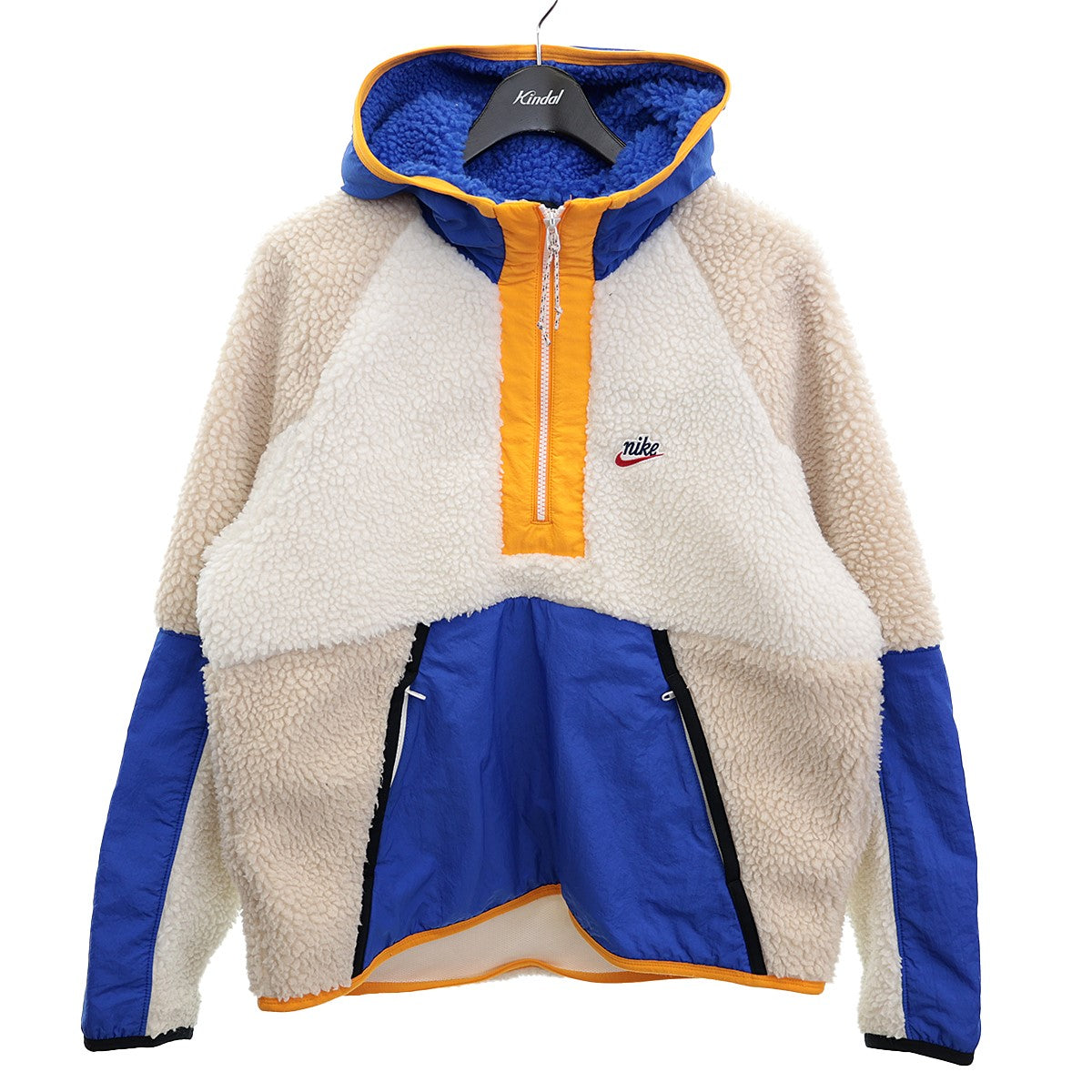 NIKE(ナイキ) HALF ZIP HOODIE WINTER ボアフリースハーフジップフーデッドジャケット BV3767-133  ホワイト系×ブルー×ライトベージュ サイズ M｜【公式】カインドオルオンライン ブランド古着・中古通販【kindal】