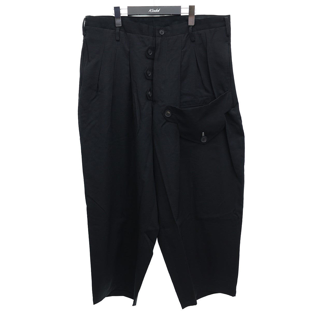 YOHJI YAMAMOTO(ヨウジヤマモト) 20SS 12本タック変形フラップパンツ HN-P49-100 HN-P49-100 ブラック サイズ  M｜【公式】カインドオルオンライン ブランド古着・中古通販【kindal】