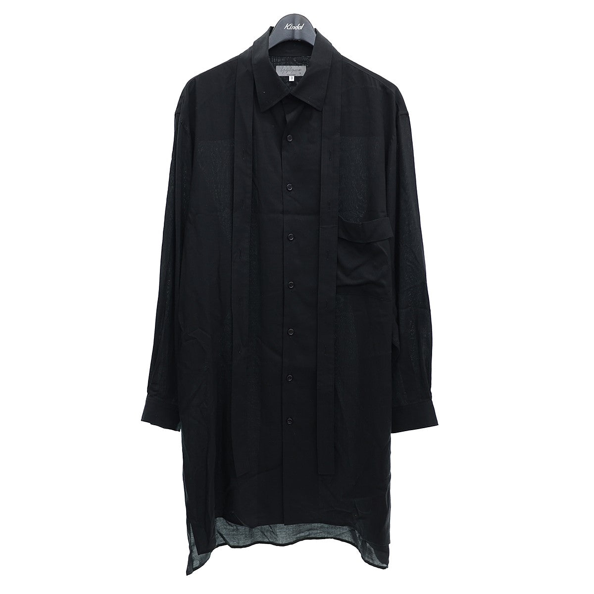 YOHJI YAMAMOTO pour homme(ヨウジヤマモトプールオム) 22AW ロング 変形台衿 ブラウス HX-B22-201  HX-B22-201 ブラック サイズ 14｜【公式】カインドオルオンライン ブランド古着・中古通販【kindal】