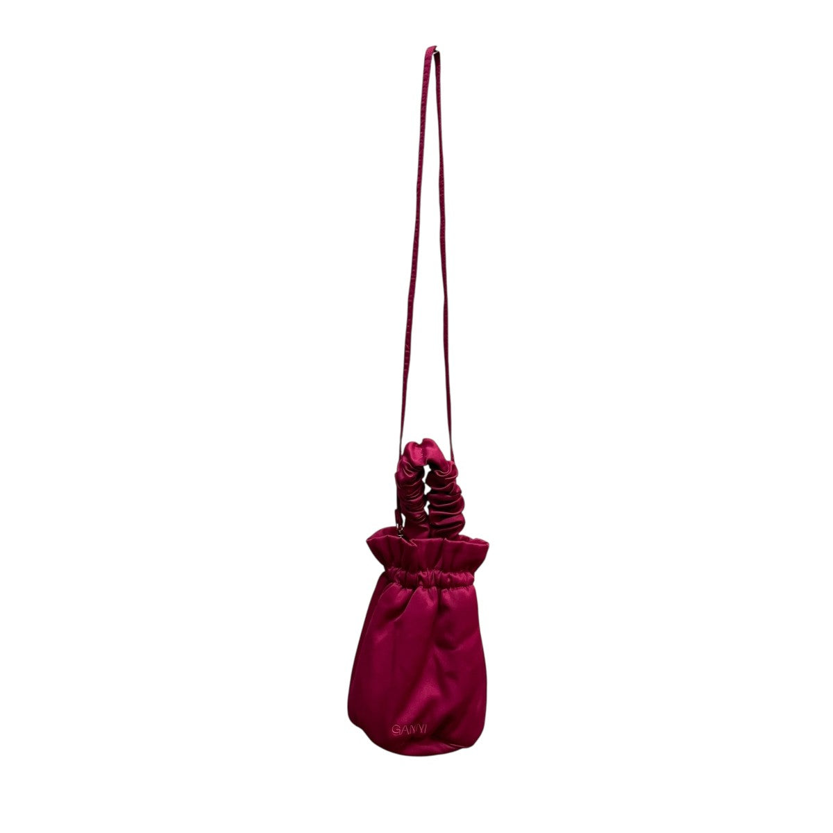 Ganni(ガニー) Fuchsia satin bucket bagショルダーバッグ5855