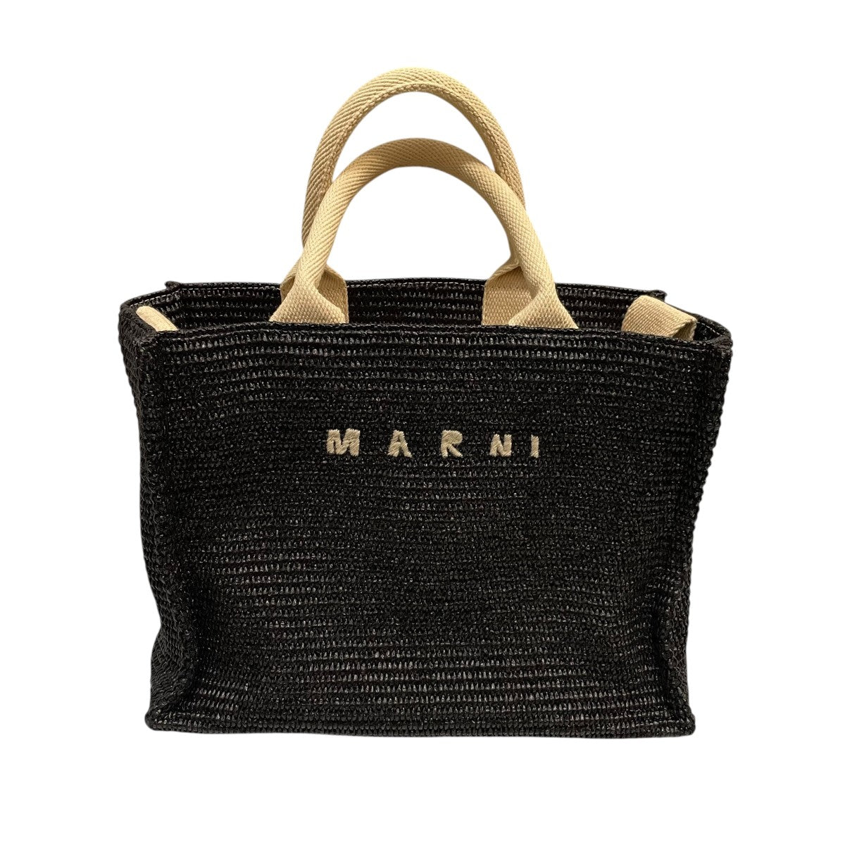 ✨美品✨　MARNI マルニ ラフィア2WAYショルダーバッグ MARNI(マルニ) ラフィアハンドバッグ2WAYショルダーバッグ ブラック