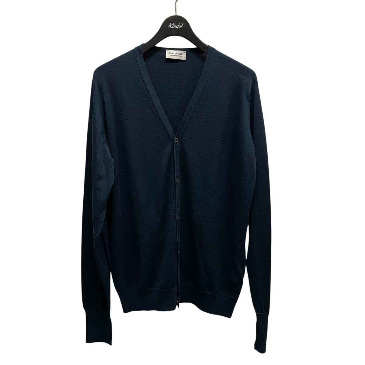 ジョンスメドレー　ブルー　Vネックカーディガン JOHN SMEDLEY（ジョンスメドレー） 24G Vネックカーディガン