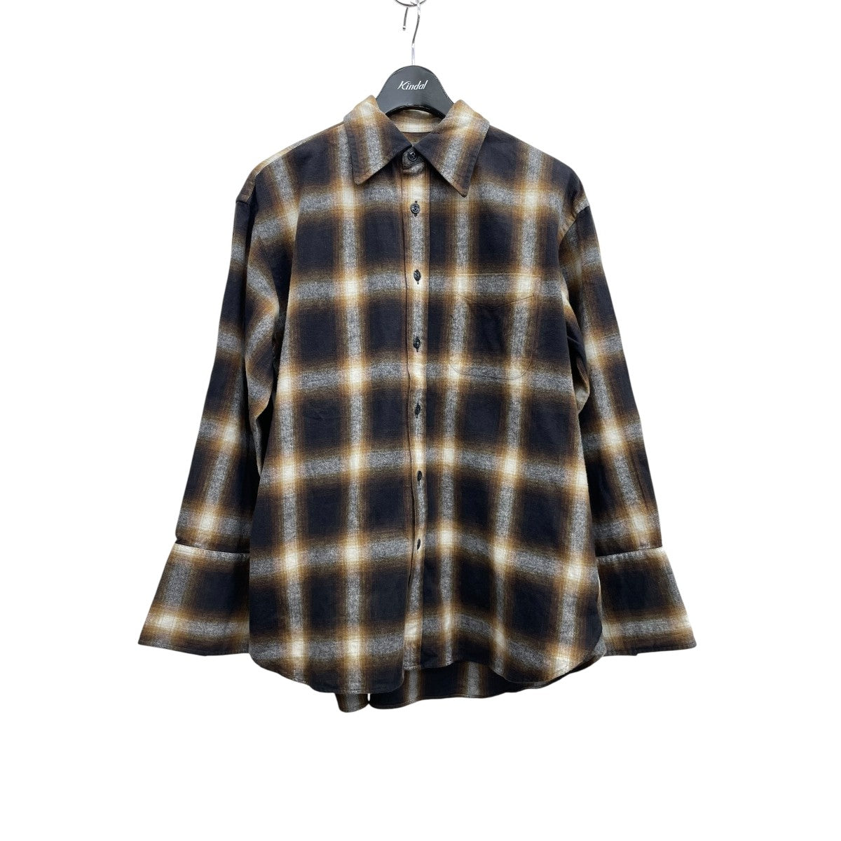 DOUBLE CUFF CHECK BLOUSEチェックシャツ