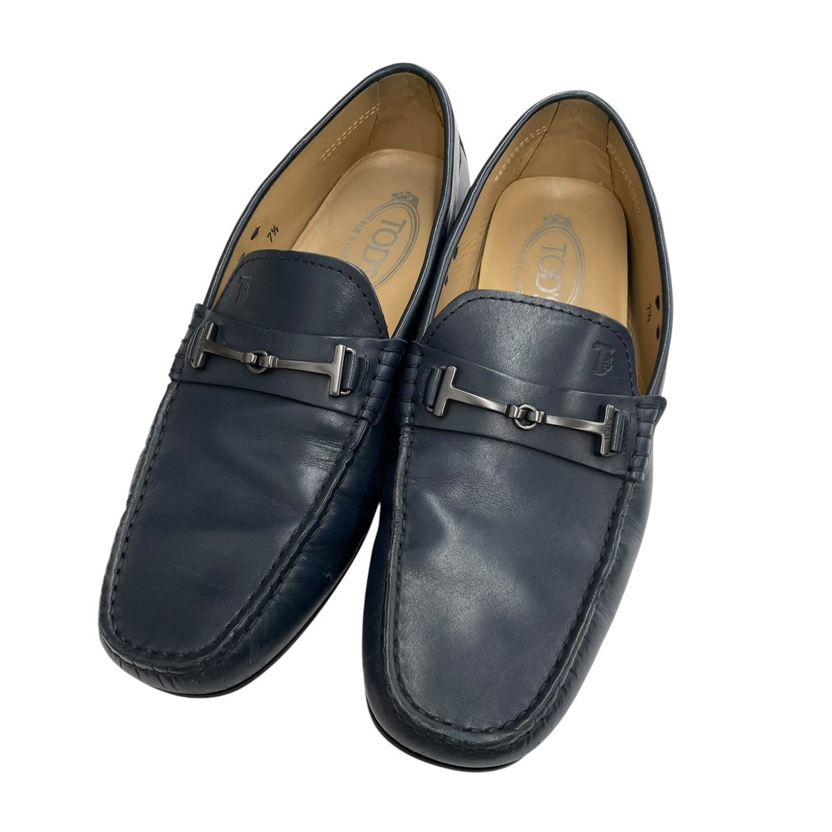 TOD'S(トッズ) レザードライビングシューズ ネイビー サイズ 7 1/2