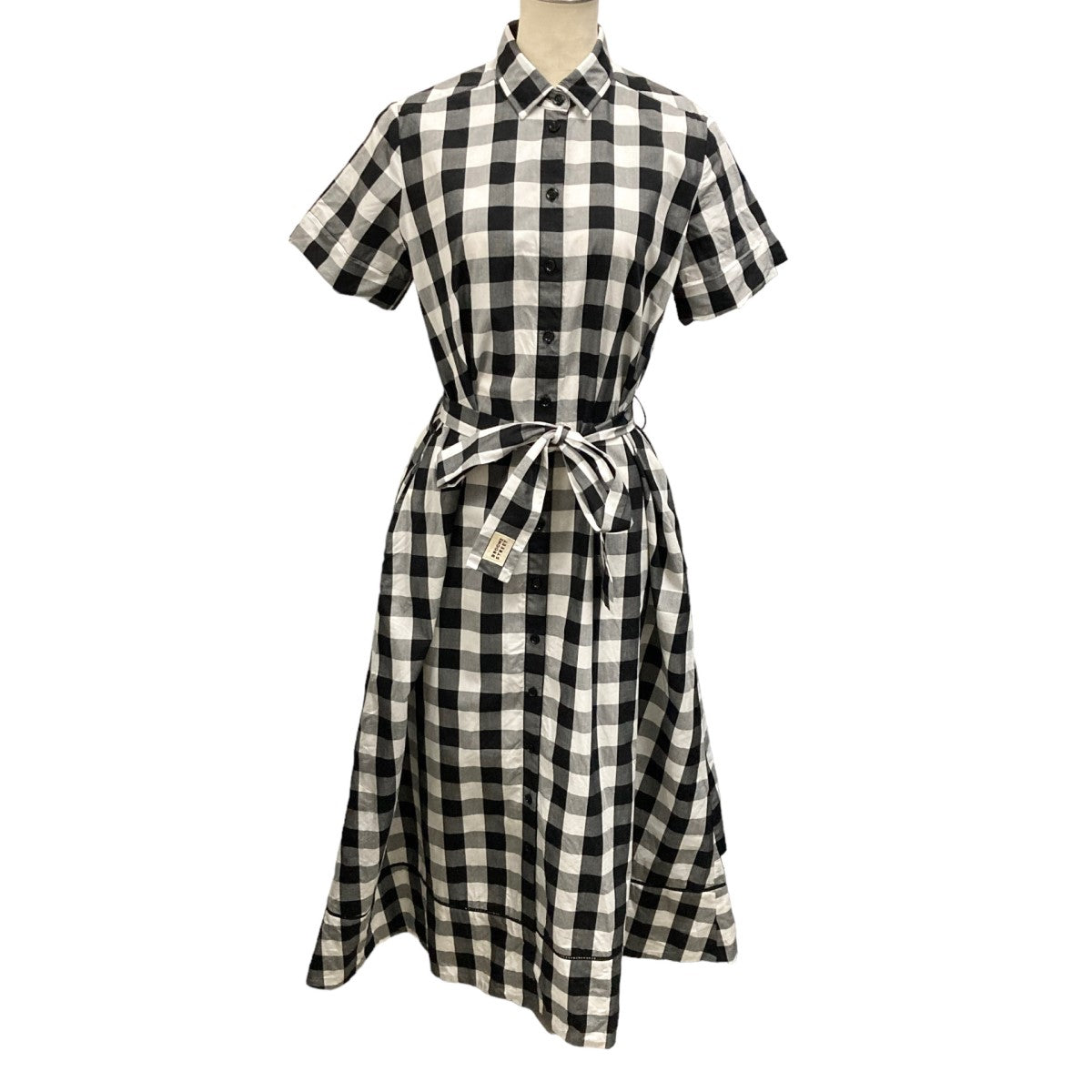 Kate spade(ケイトスペード) Gingham Dress Poland チェックワンピース OUMU0675 ホワイト×ブラック サイズ  14｜【公式】カインドオルオンライン ブランド古着・中古通販【kindal】