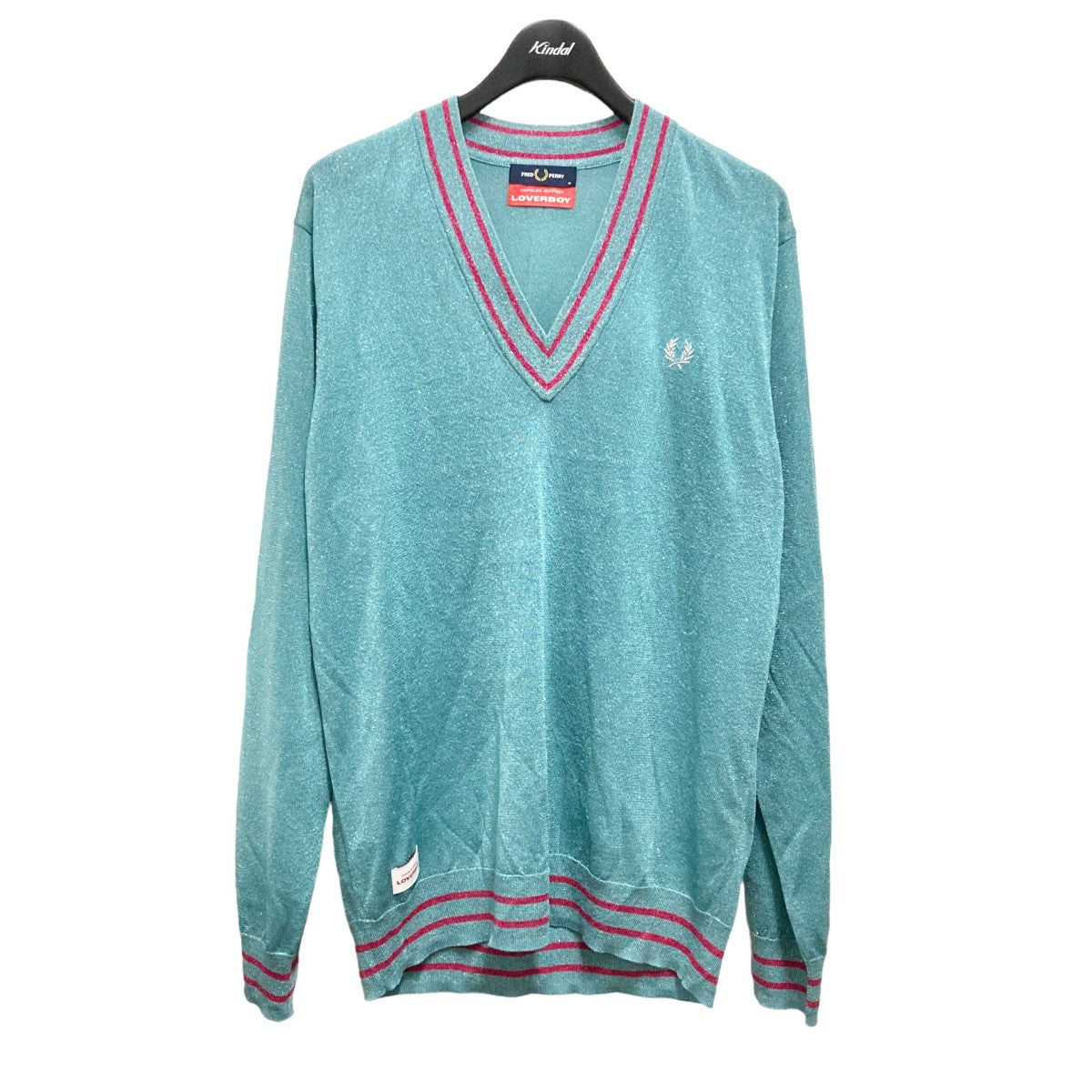 FRED PERRY×Charles Jeffrey Loverboy Glitter Knitted V Neck Jumper 