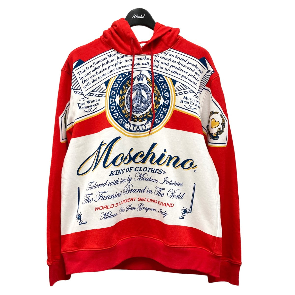 MOSCHINO(モスキーノ) Budweiser Print Cotton Hooded Sweatshirt 
