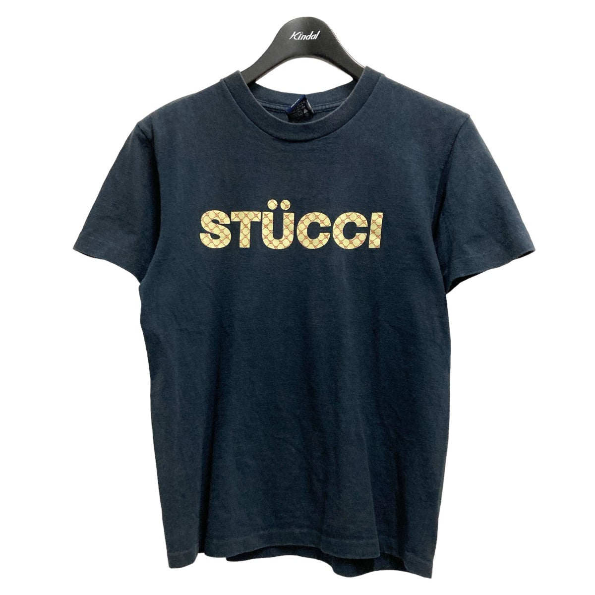 Stussy(ステューシー) STUCCI プリントTシャツ 90's ネイビー サイズ 