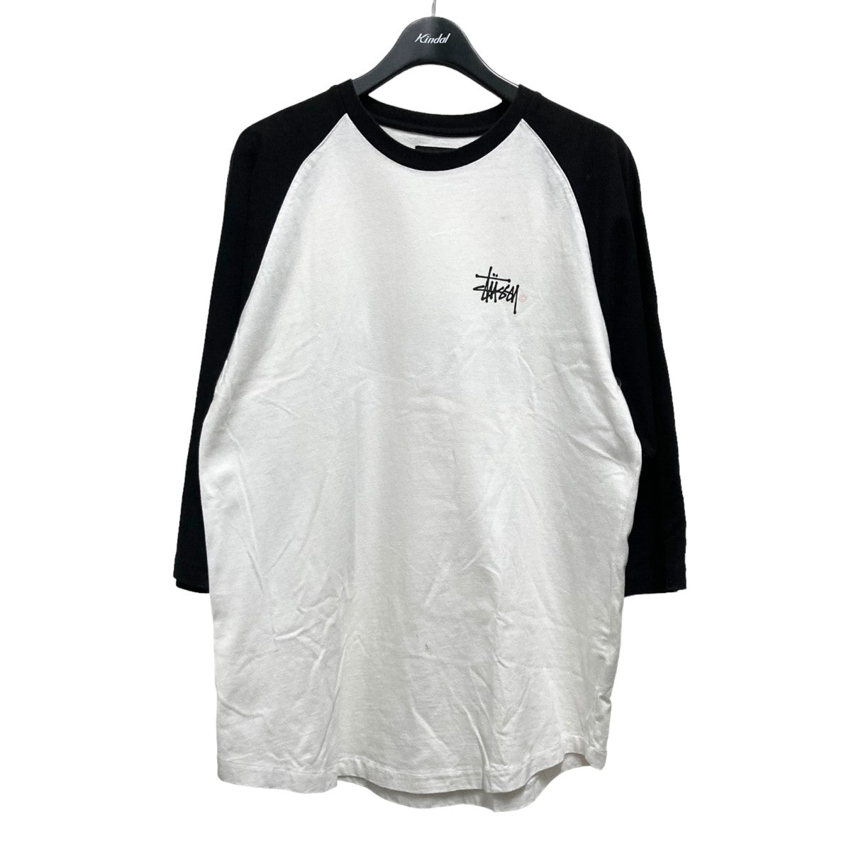 stussy(ステューシー) ラグランTシャツ ホワイト×ブラック サイズ L｜【公式】カインドオルオンライン ブランド古着・中古通販【kindal】