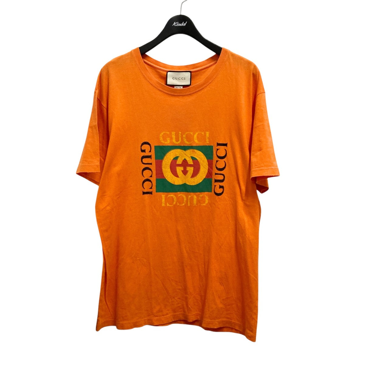 GUCCI(グッチ) グリッターロゴ ヴィンテージ加工Tシャツ493117