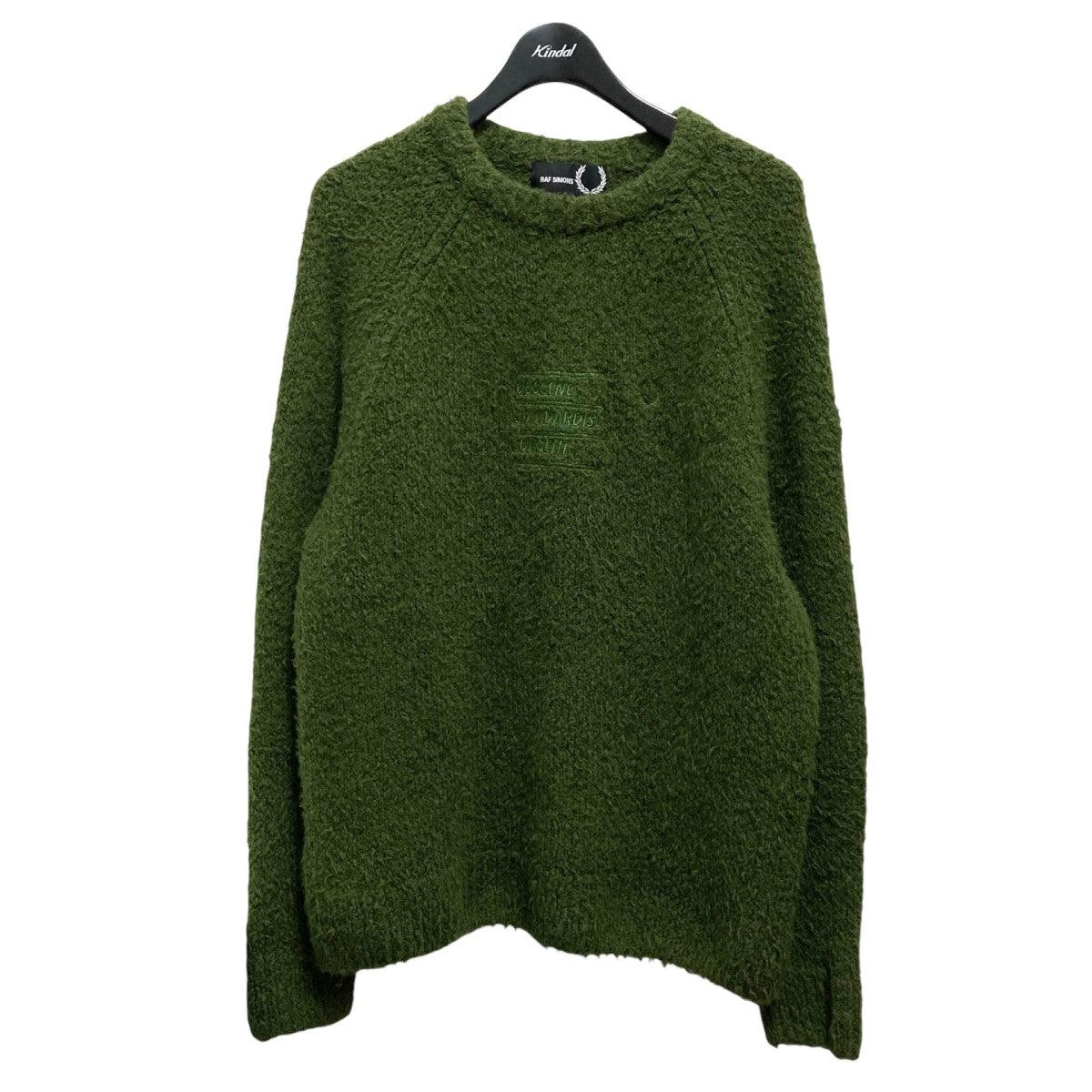 RAF SIMONS×FRED PERRY Fluffy Knit Jumperロゴ刺繍ニットSK6518 SK6518 グリーン サイズ  L｜【公式】カインドオルオンライン ブランド古着・中古通販【kindal】