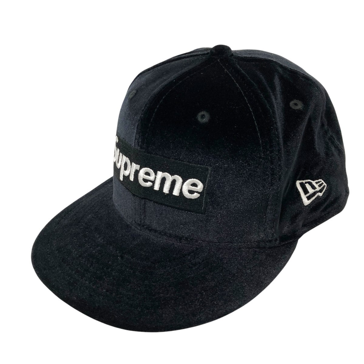 Supreme×New Era Velour Box Logoベルベットキャップ 古着・中古-1枚目のアイテム画像