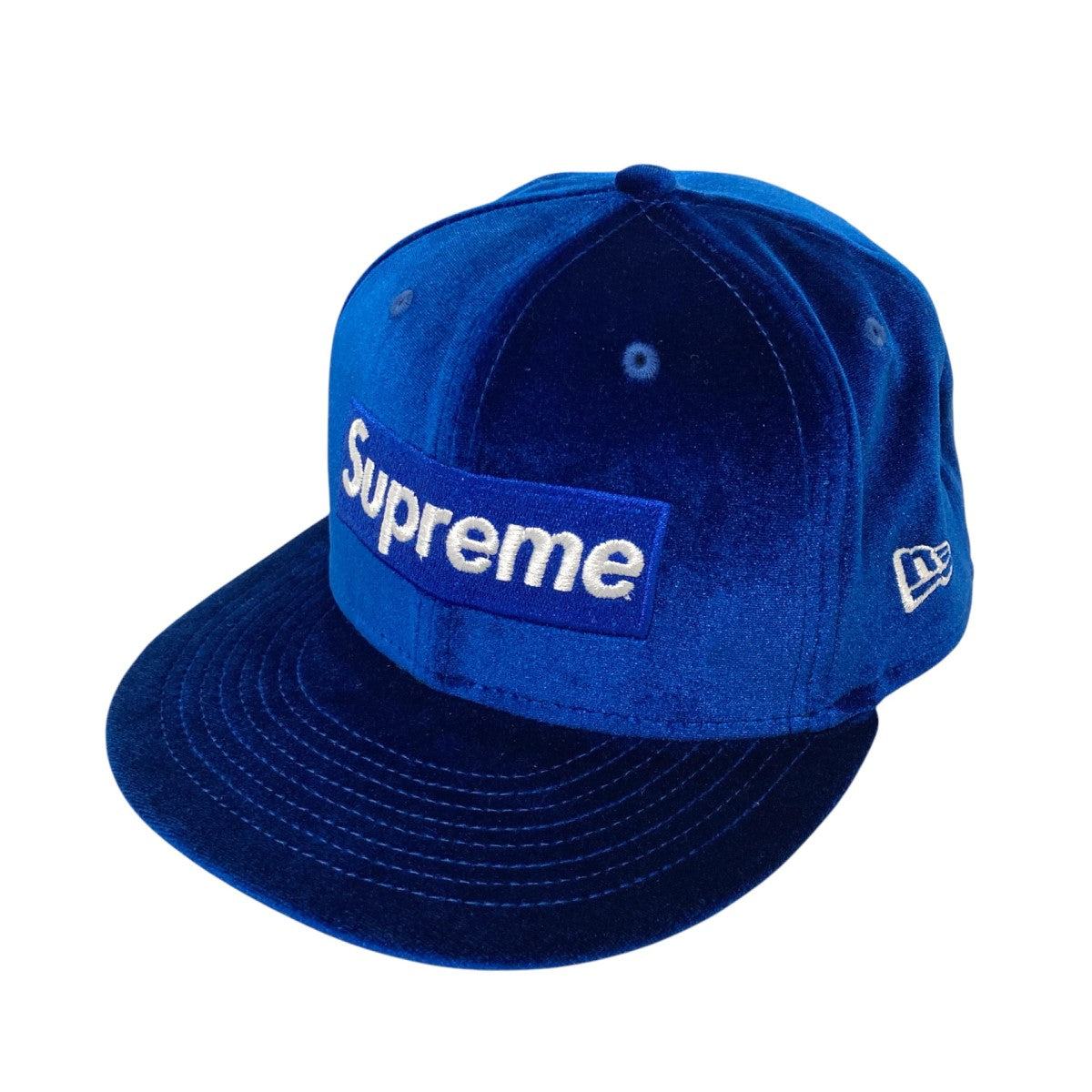 Supreme×New Era Velour Box Logoベルベットキャップ 古着・中古-1枚目のアイテム画像