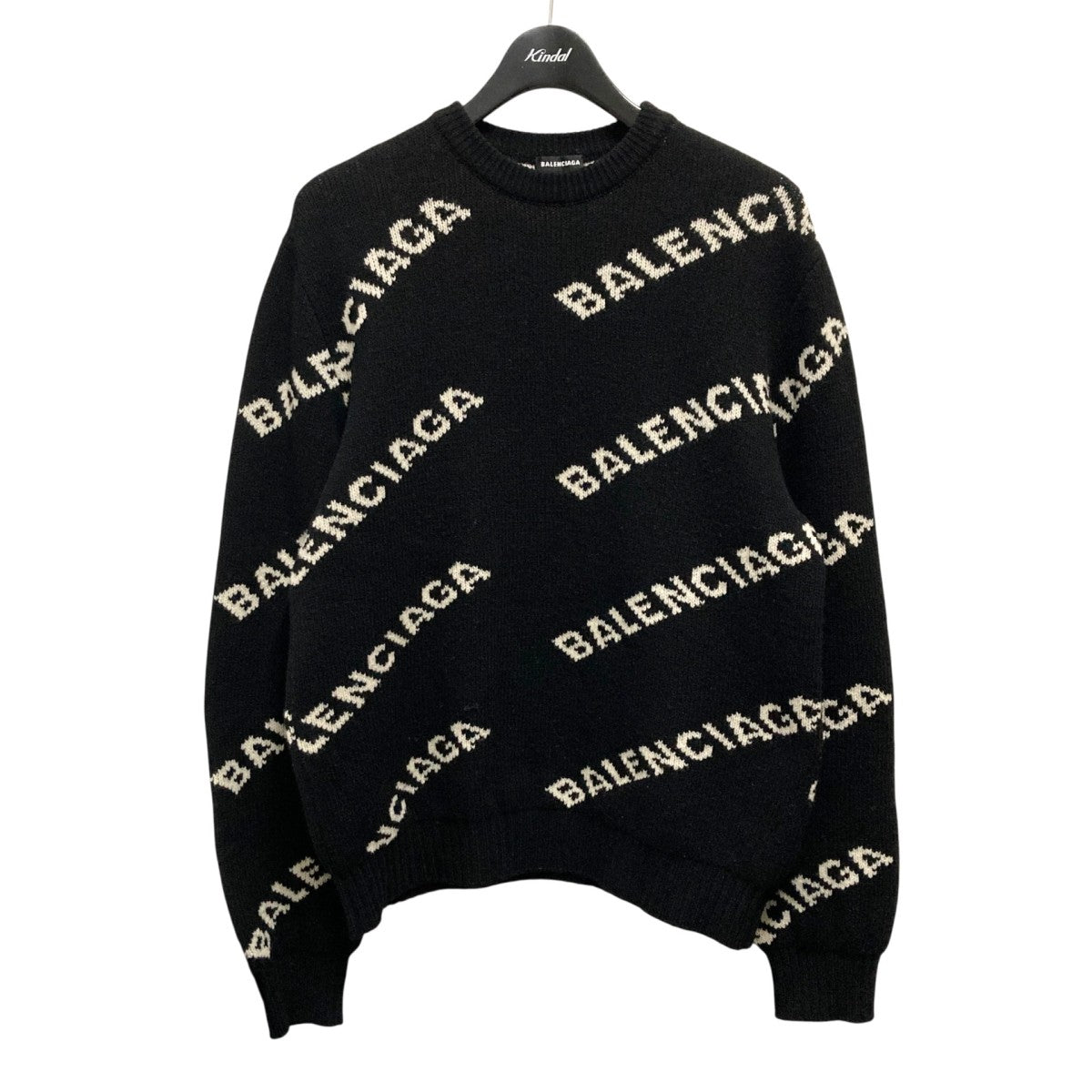 □ □ 46902☆年 バレンシアガ ロングカーディガン ロゴ キャメル混