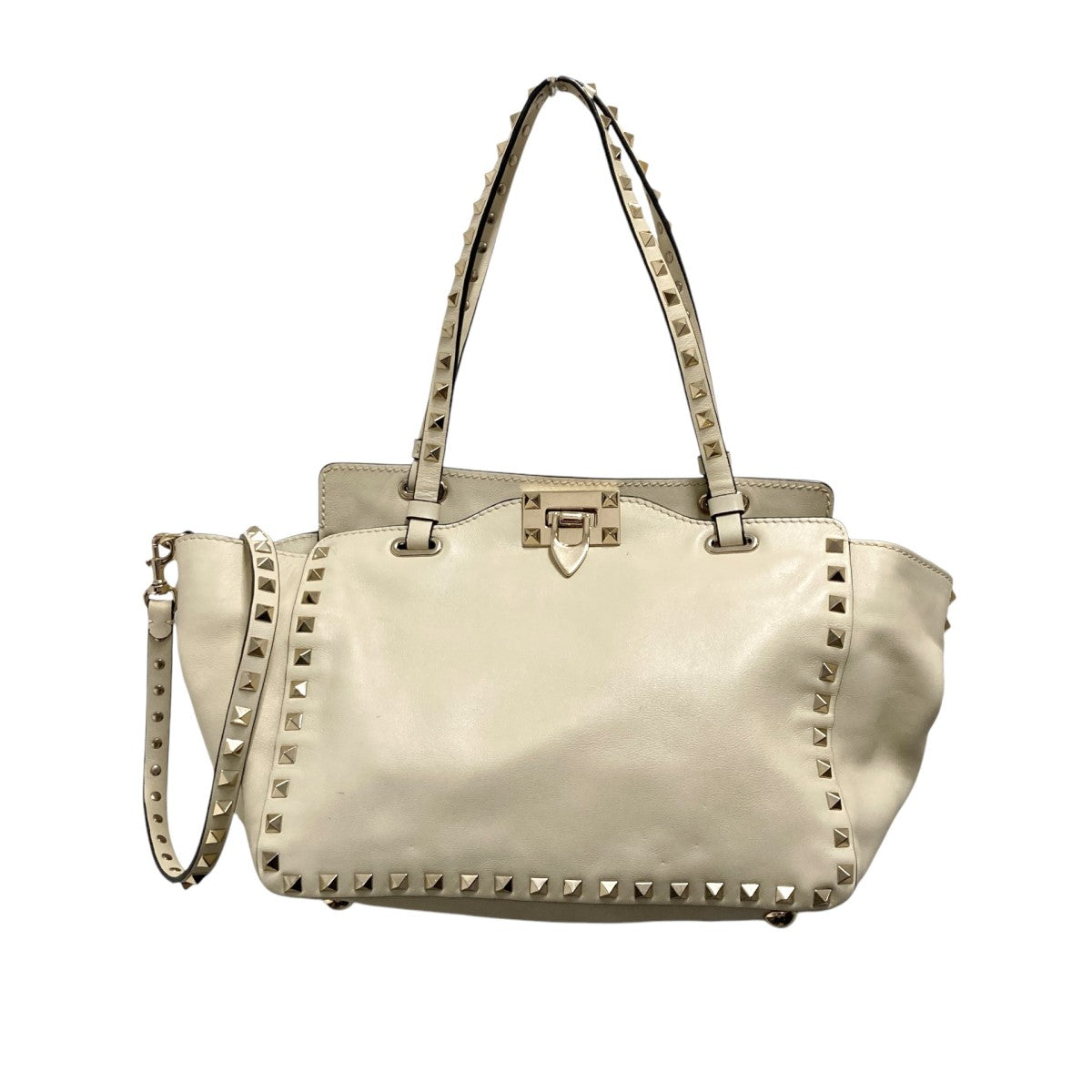 VALENTINO ホワイト スタッズ ショルダーバッグ VALENTINO(ヴァレンチノ) スタッズショルダーバッグBL K037B0L2