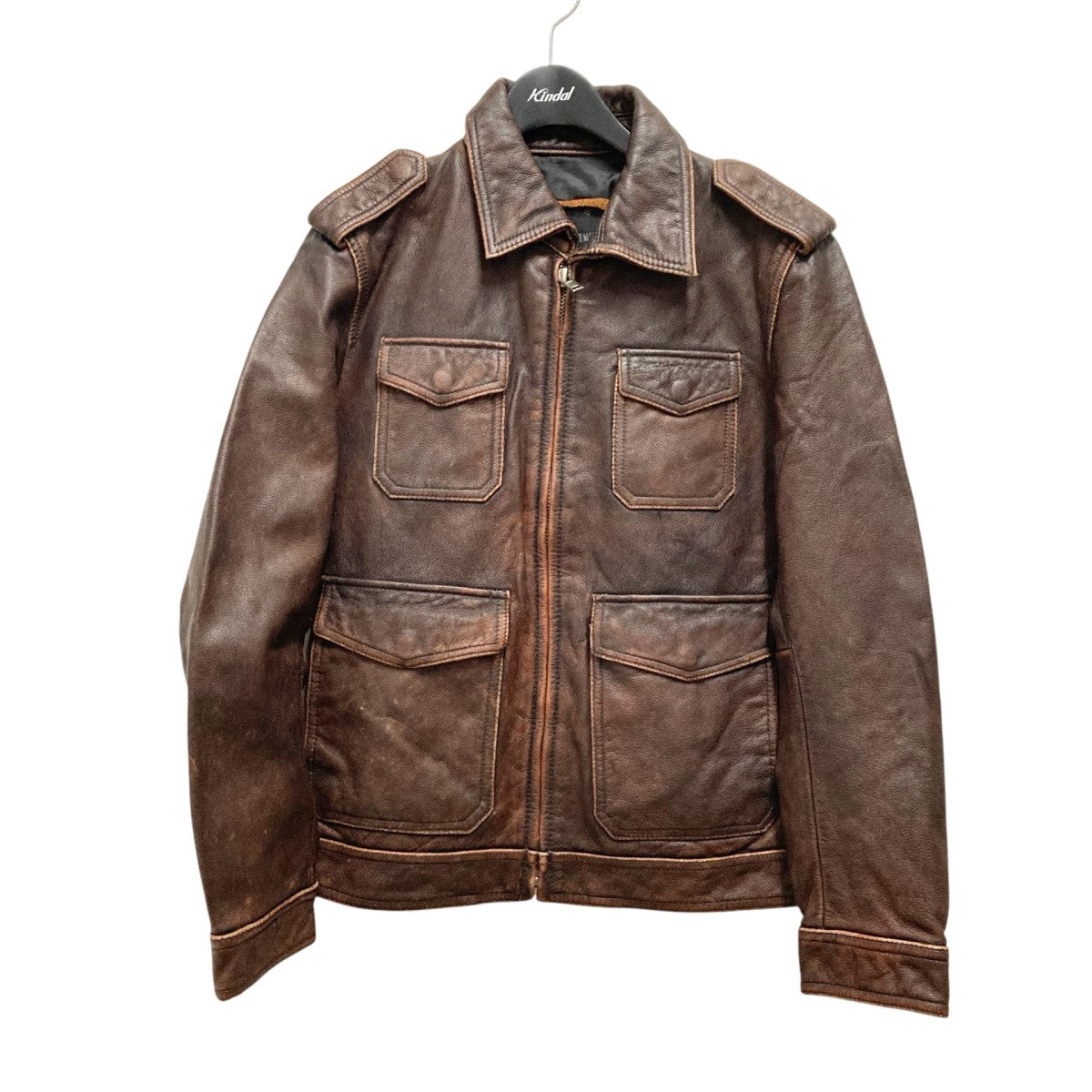 OUNCE レザー ジャケット ブラウン 牛革 トラッカージャケット メンズ ブラウン XS/S/M/L/LL/3L/4L