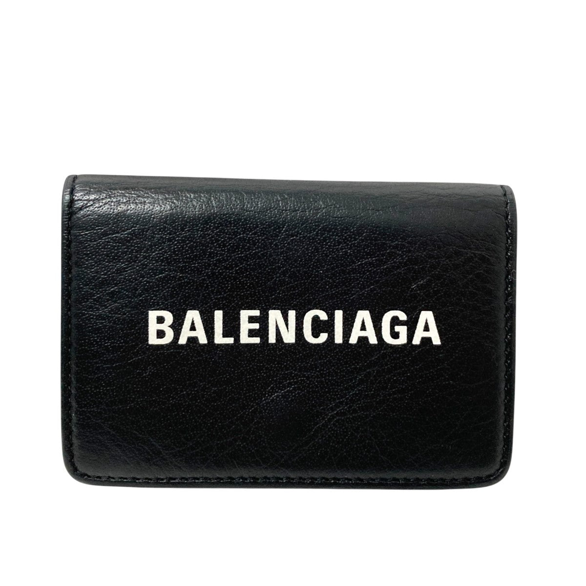 美品✨BALENCIAGAバレンシアガ財布三つ折り505055黒ブラックロゴ BALENCIAGA(バレンシアガ) 3つ折り財布505055 1060 S 5322 505055 1060