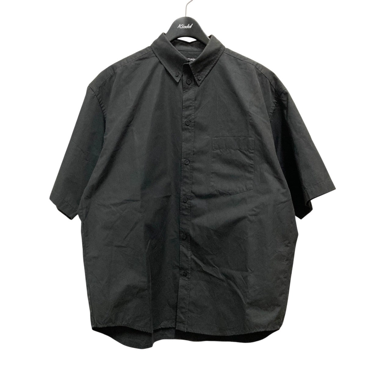 BALENCIAGA ダメージ加工 半袖シャツ ブラック 中古・古着通販】BALENCIAGA (バレンシアガ) OVERSIZED REPAIRED
