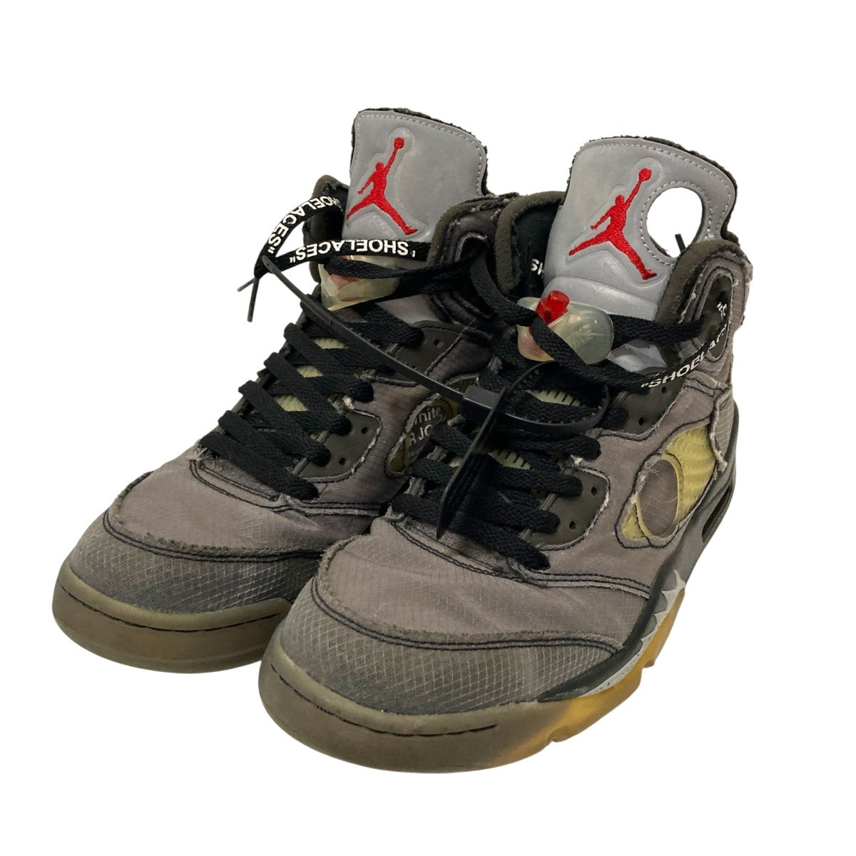 と*む様 値下げ○ 箱付きジョーダン5オリーブ NIKE×OFFWHITE AIR JORDAN 5 RETRO SPスニーカーCT8480 001