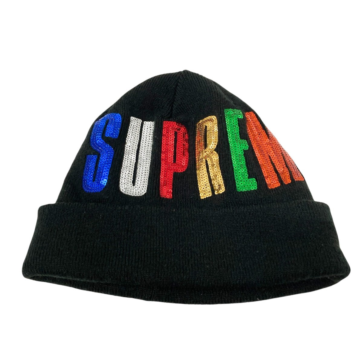 Supreme×New Era Sequin Beanieニット帽 ブラック｜【公式