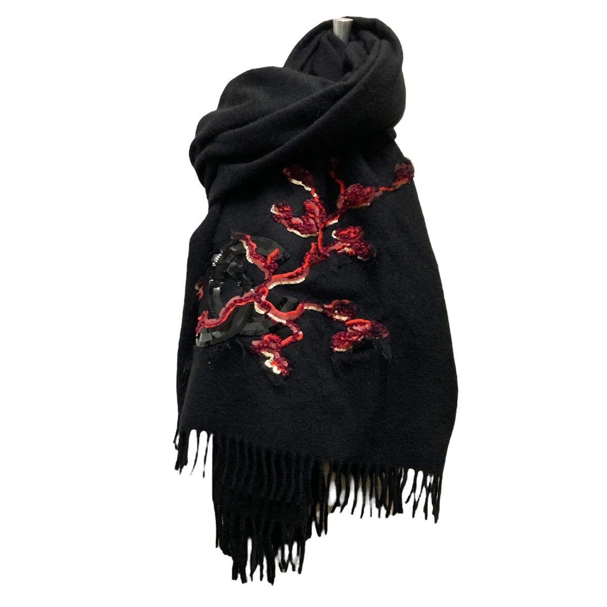 シャネル 黒 フリンジ付きストール シャネル 黒 フリンジ付きストール シャネル 黒 フリンジ付きストール