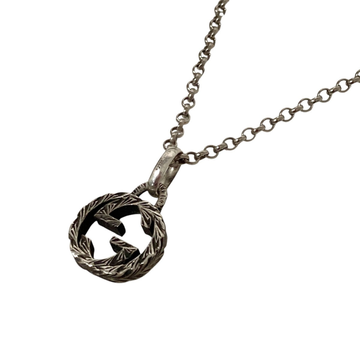 【GUCCI】　インターロッキング　ロゴチャームネックレス グッチ インターロッキングG ペンダント ネックレス Ag925