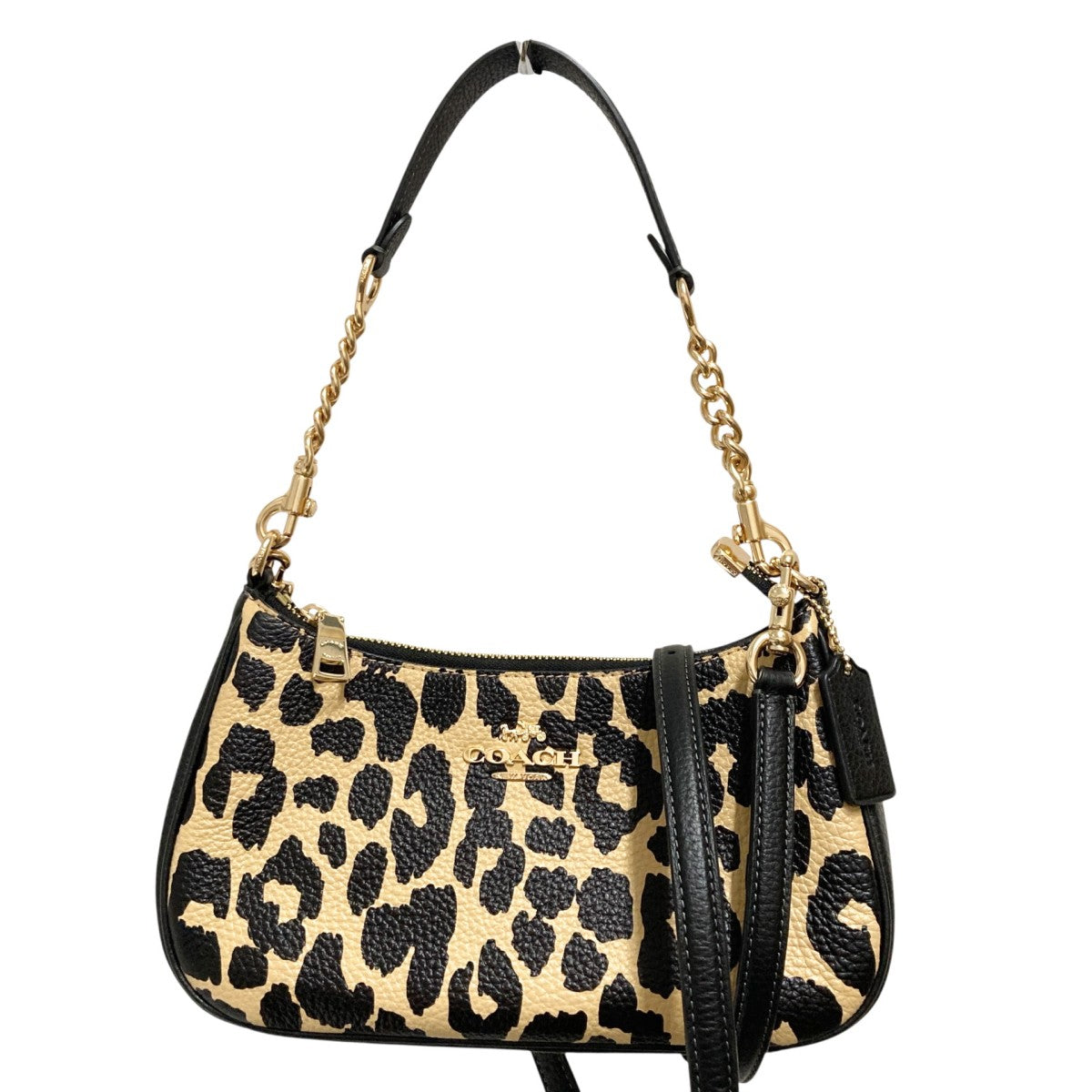 COACH(コーチ) TERIレオパードショルダーバッグCBH61 CBH61 ブラック