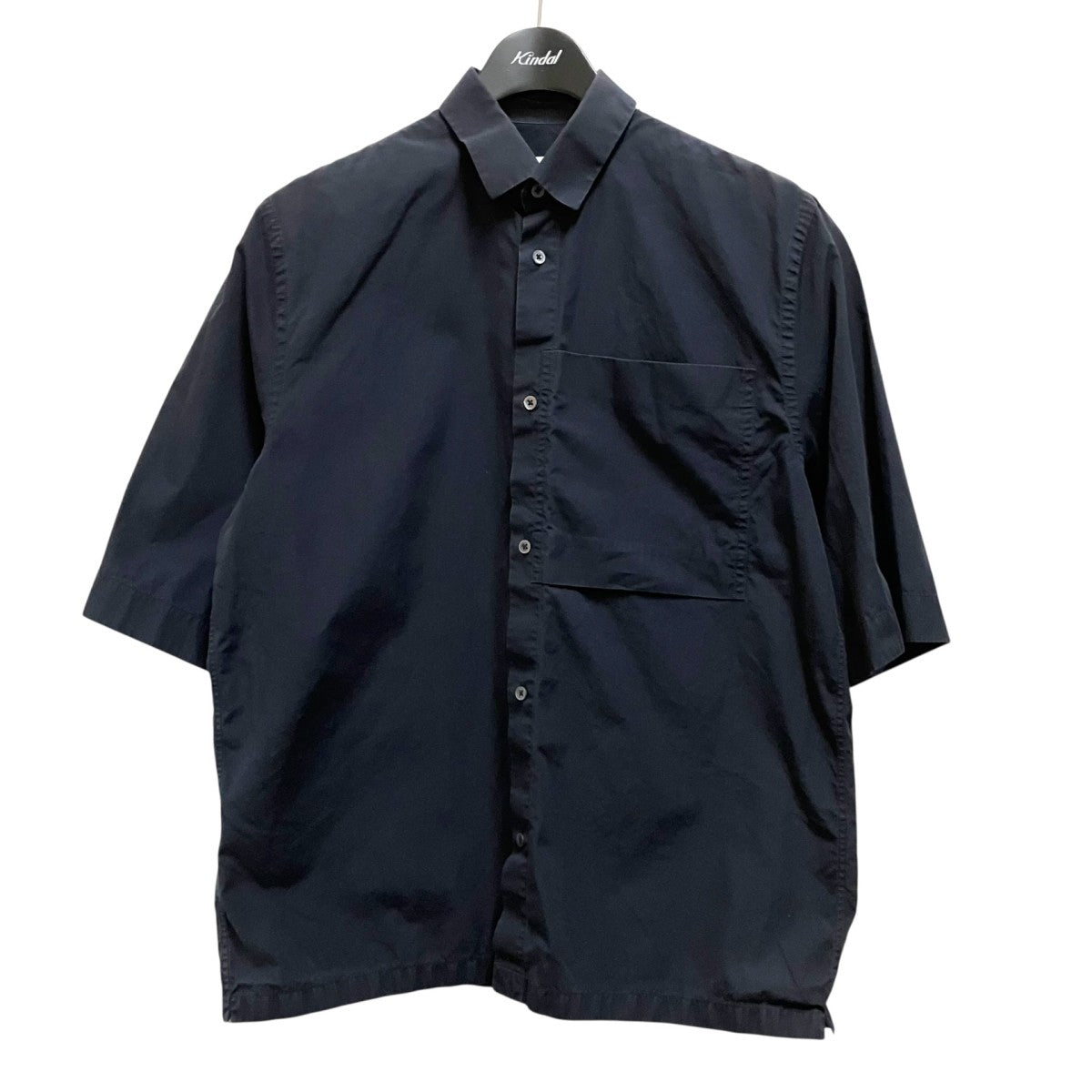 XL相当⭐️JIL SANDER 半袖シャツ 肌触り柔らか 切替え ネイビー