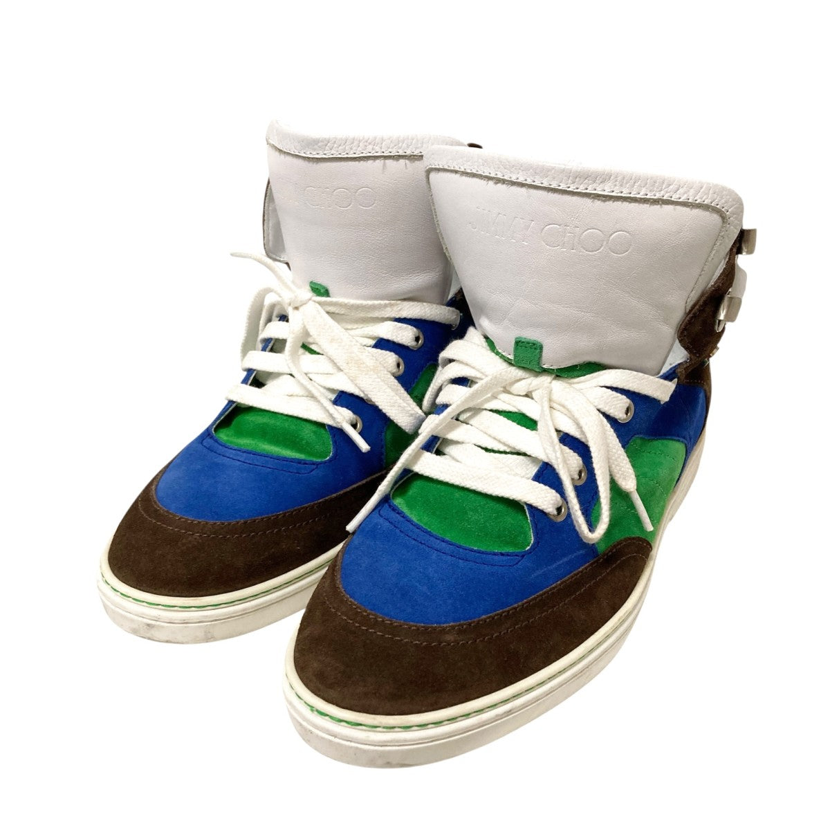 JIMMY CHOO(ジミーチュウ) ハイカットスニーカー ブラウン×ブルー