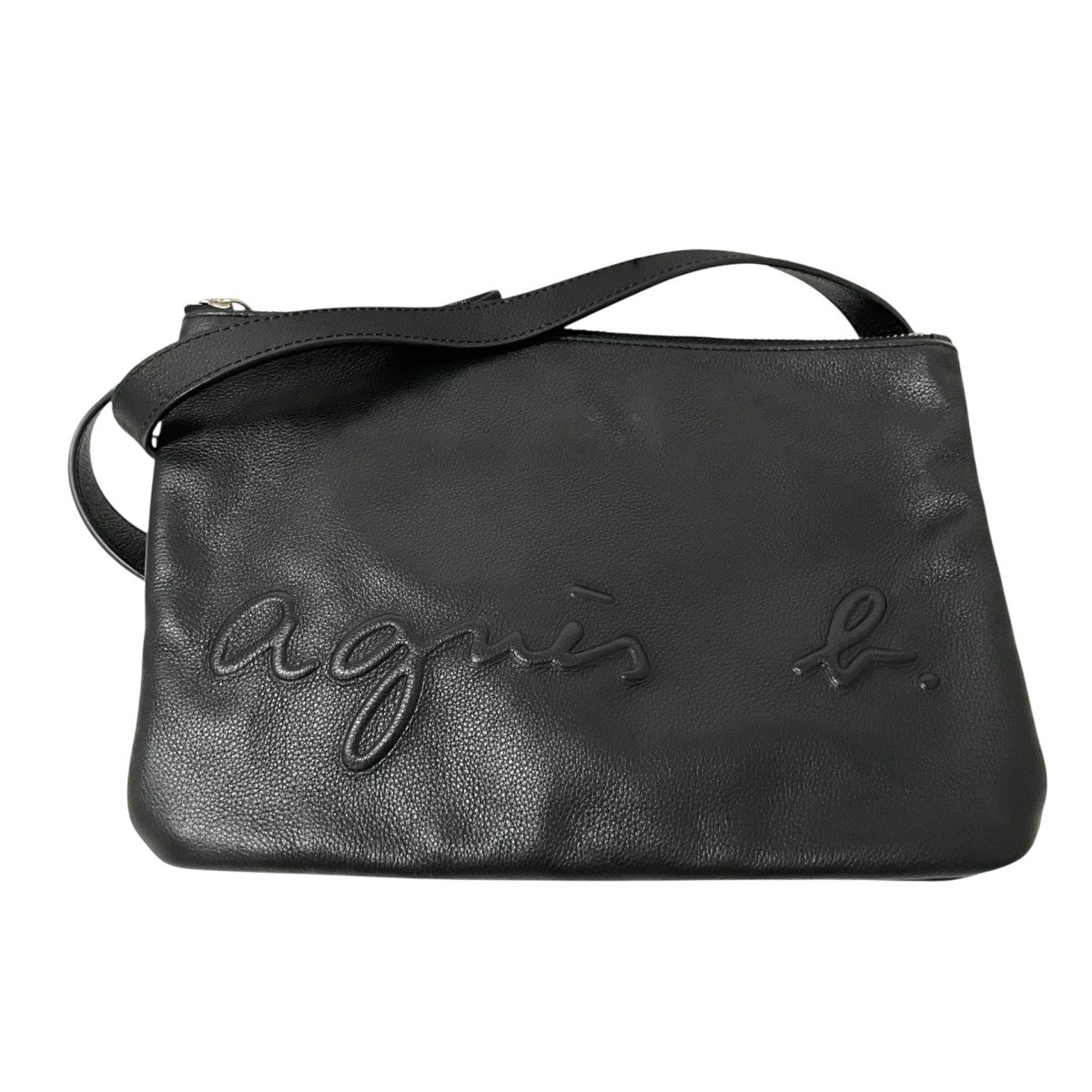 agnes b(アニエスベー) エンボス加工 レザーショルダーバッグJS06M 03