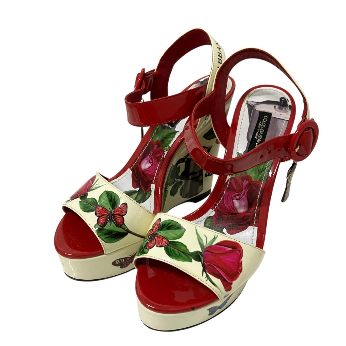 ◎レアモデル ドルチェ＆ガッバーナ サンダル 35 フルーツモチーフ イタリア製 DOLCE ＆ GABBANA(ドルチェアンドガッバーナ) ウェッジソールサンダル