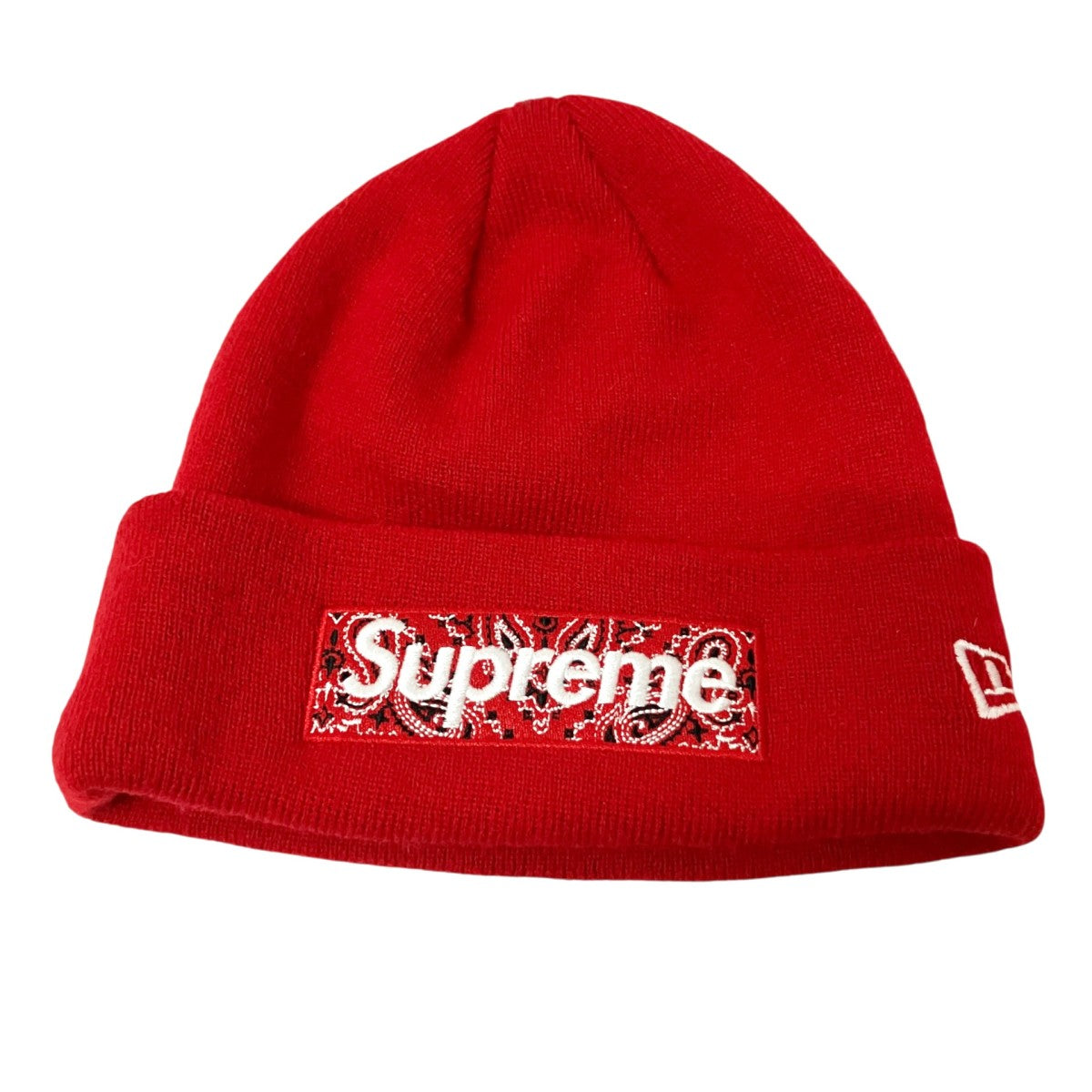 Supreme 赤 ニット帽 World Famous バンダナ New Era×Supreme 19AWBandana Box Logo Beanieニットキャップ レッド