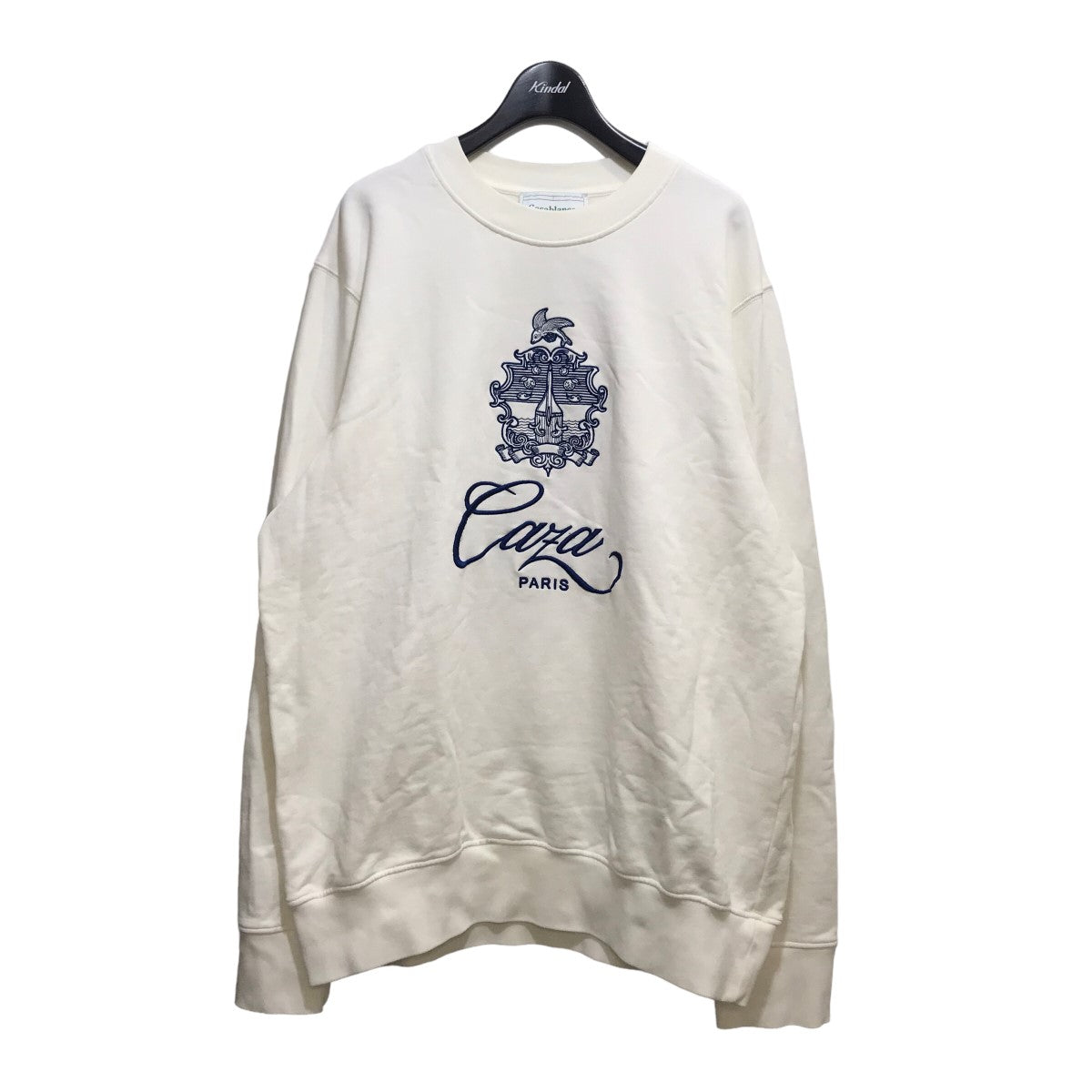 CASABLANCA(カサブランカ) 22AW「Logo-Print Long-Sleeve Sweatshirt CAZA」スウェット  MF22-JTP-001-11 ホワイト サイズ 15｜【公式】カインドオルオンライン ブランド古着・中古通販【kindal】