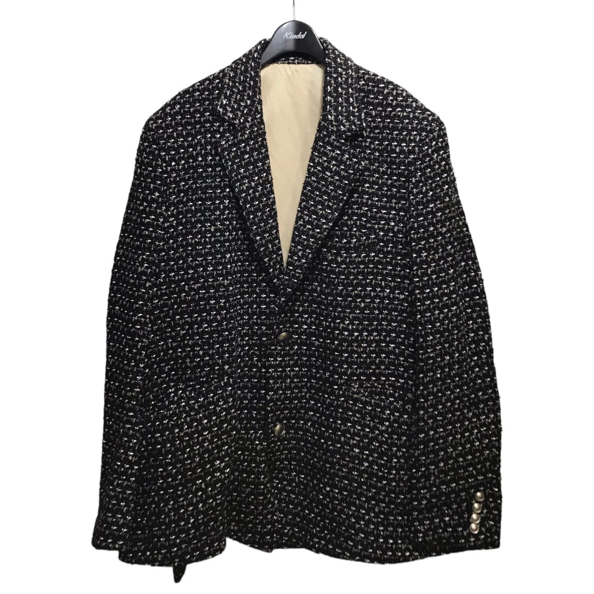 sulvam(サルバム) 23SS｢Fancy tweed over jacket｣ツイードテーラードジャケット SS-J06-300 ブラック  サイズ L｜【公式】カインドオルオンライン ブランド古着・中古通販【kindal】